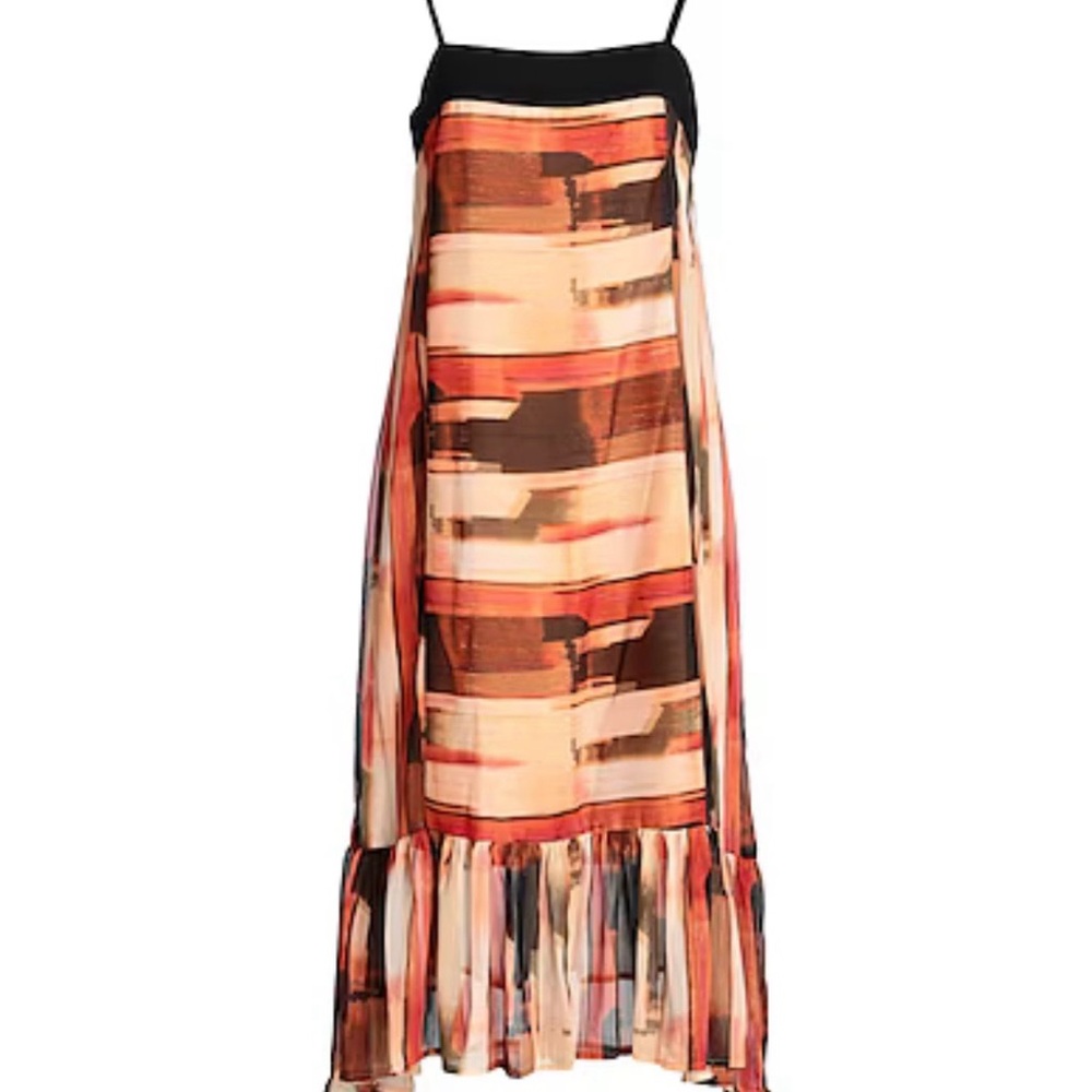 DKNY Multicolor Abstract Midi Dress